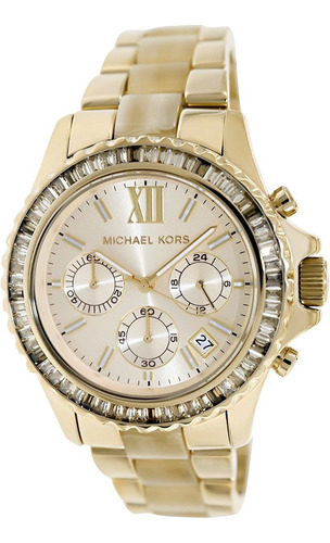 Relógio Michael Kors Mk5874 Everest Dourado Eua Cristais