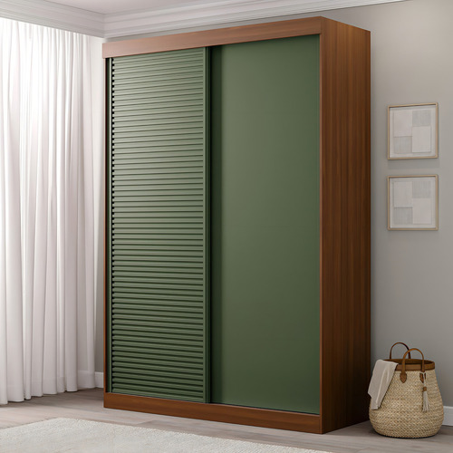 Guarda-roupa Solteiro 2 Portas 1 Porta Ripada Samambaia Wt