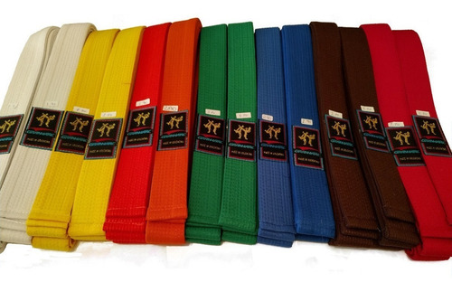 Imagen 1 de 2 de Cinturon Artes Marciales 2 Mt 10 Costuras Taekwondo Itf Wtf