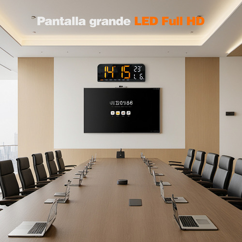 Royemai Digital Wall Relojes with Thermometer, Calendar Alarms
