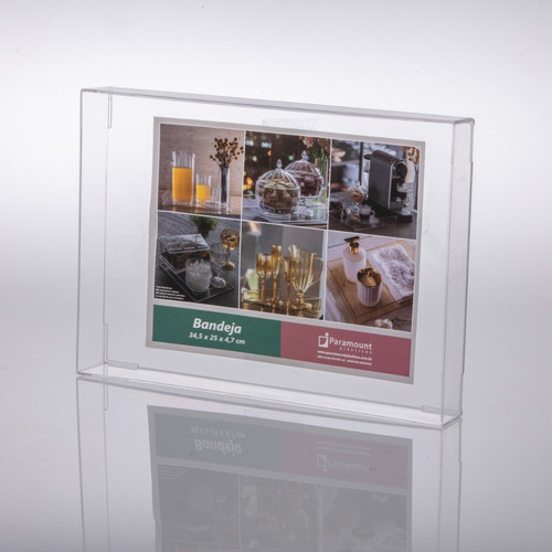 Imagem 2 de 2 de Bandeja Acrílica Transparente Paramount 34,5x25x4,7 Cristal