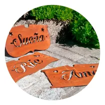 Comprar Placas Decorativas Ama, Ríe Y Sueña En Acero Corten Oxido