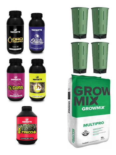 Kit Cultivo Growmix 80l Namaste Ciclo Completo Mad Rocket