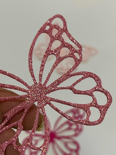 Mariposas Caladas Papel Perlado / Glitter / Goma Eva Glitter