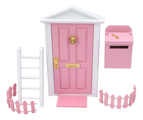 Kit De Puerta De Hadas En Miniatura Para Casa De Rosa