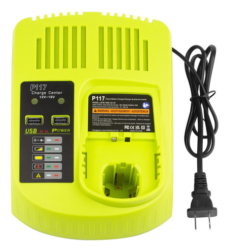 Cargador Nuevo De Batería Para Ryobi De 18v Modelo P117