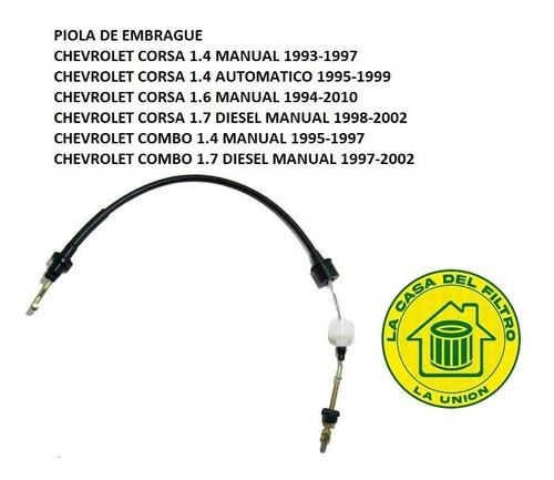 Piola De Embrague Chevrolet Corsa Combo 90522447