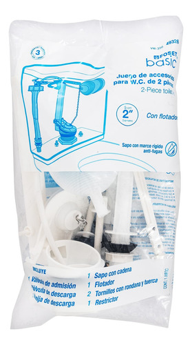Juego De Accesorios Descarga 2' Para Wc C/empaque De Acople