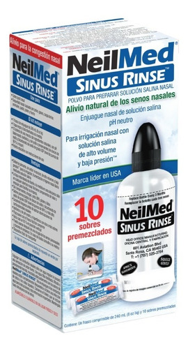 Neilmed Sinus Rinse Botella Con 10 Sobres Premezclados