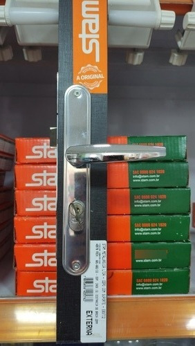 Cerradura de puerta Stam de perfil estrecho 601-602/03, 36 mm, acero inoxidable
