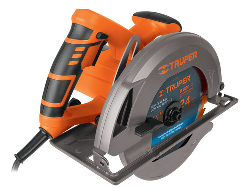 Sierra circular eléctrica Truper SICI-7-1/4A3 18.5cm 1750W naranja 60Hz 127V