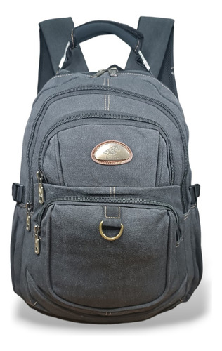 Mochila Faculdade Grande Resistente Em Lona Com Estrutura De Aço, 5 Compartimentos, Compatível Com Notebook 15.6'', Cabo De Aço Ultra Forte, Mochila Executiva Escolar Masculina/feminina