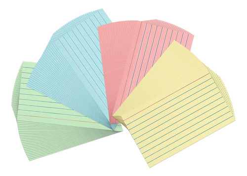 300 Hojas De Fichas De Colores, Tarjetas De Notas Con Líneas