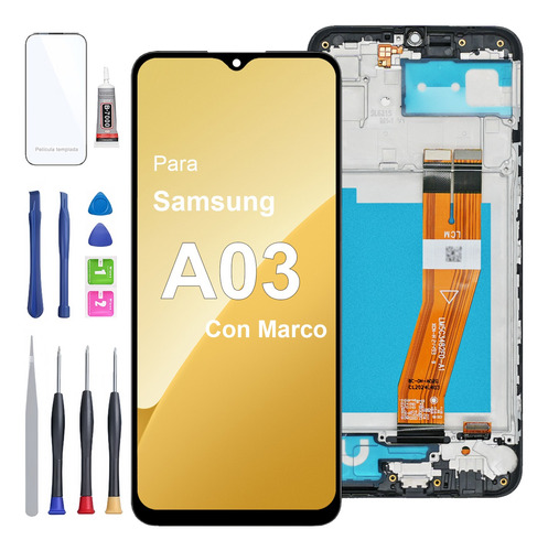Para Samsung A03 Sm-a035f/ds Táctil Pantalla Lcd +con Marco