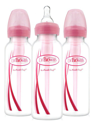 Botella anticólica Dr. Brown's de 250 ml, color rosa