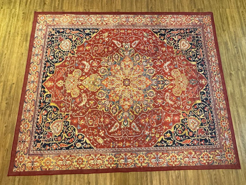 Tapete Sala 200x240 Classico Oriental Kashan Vermelho Preto
