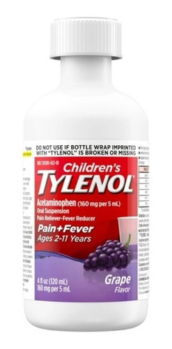 Imagen 4 de 4 de Children´s Tylenol Acetaminophen Suspensión 160mg Per 5ml