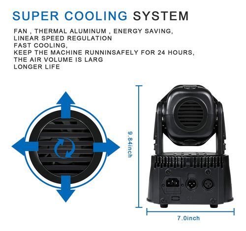 Luz Cabeza Movil 7 X 12 W Led Rgbw (4 1) Efecto Color