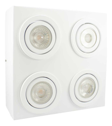 Spot Plafon Sobrepor Box Par20 Quadruplo + Led 5.5 W Stella