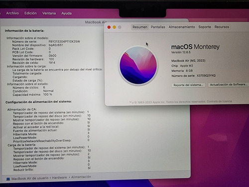 Imagen 9 de 10 de Macbook Air M2 2022 Apple M2 8gb Ram 256gb Ssd + Cargador