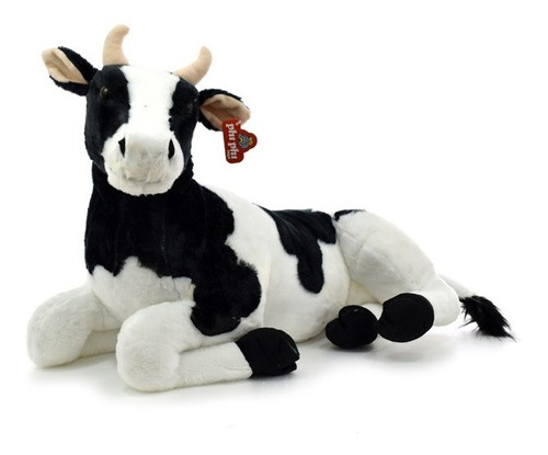 Peluche Animal Gigante Vaca Real Acostada 78 Cm.