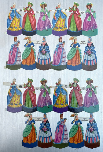 Antiguas Pegatinas Troquelados Scrapbook Parejas Princesas (Usado)