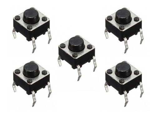 Pack 5 Boton Pulsador Tecla Tact Switch 6mm X 6mm   Nubbeo