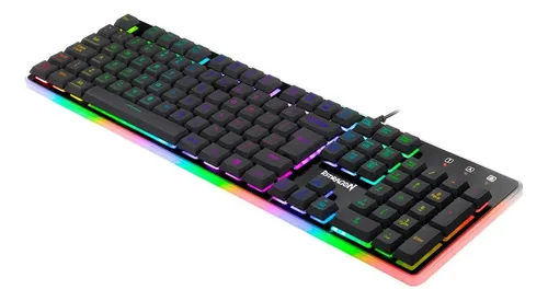 Teclado Redragon Dyaus 2 ABNT2 português Brasil cor preto com luz...