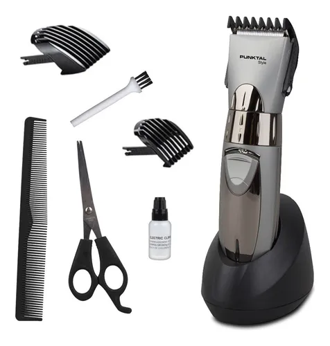 Corta Pelo Recargable 6 Accesorios. 10 Niveles Punktal Color Negro