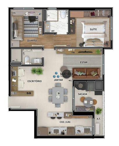 Imagem 3 de 10 de Apartamento Com 3 Dormitórios À Venda, 74 M² Por R$ 464.489,45 - Novo Mundo - Curitiba/pr - Ap6959