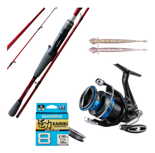 Set Pesca Rio Caña Caius Cast 21+carrete Nexave+linea+vinilo