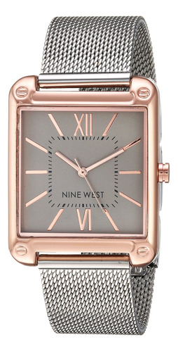 Pulsera De Malla Watch Nine West Sunray Dial Para Mujer