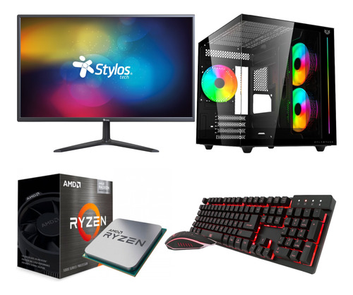 Computadora Completa Ryzen 5 5600g 8gb 480gb 18.5 Gamer Rgb