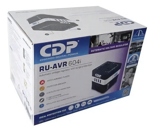 Estabilizador De Corriente Cdp Compacto Box 4 Salidas 4 Usb
