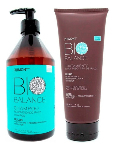 Primont Bio Balance Shampoo Enjuague Tratamiento Vegano Rulo