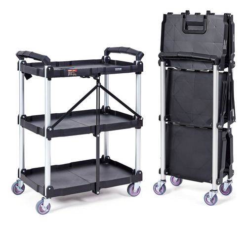 Vevor Carro De Servicio Utilitario Plegable De 3nivelesnegro