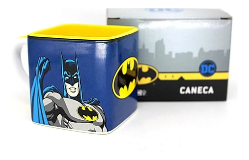 Caneca Cubo Batman De Cerâmica 300ml Zona Criativa