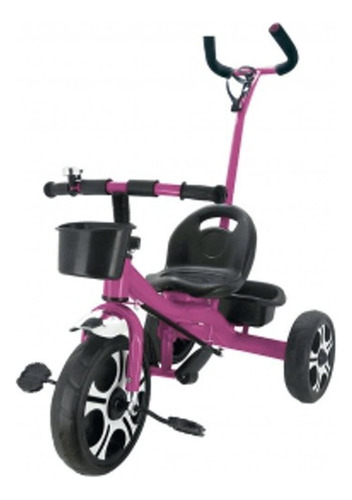 Triciclo Infantil Com Apoiador Rosa 7631 - Zippy Toys