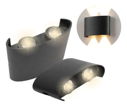 Lampara Arbotante Led 8w Para Pared Luz Blanca O Cálida Ext