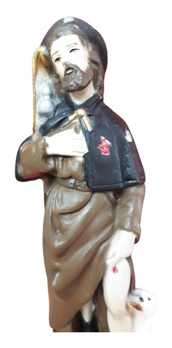 Estatua Imagen San Roque En Yeso Pintado A Mano