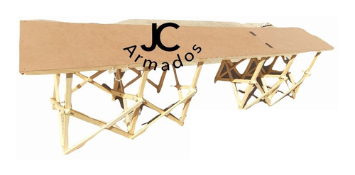 Imagen 3 de 6 de Mesa Y Caballete De Feria Bajo 240x40x60 De Alto Jc Armados
