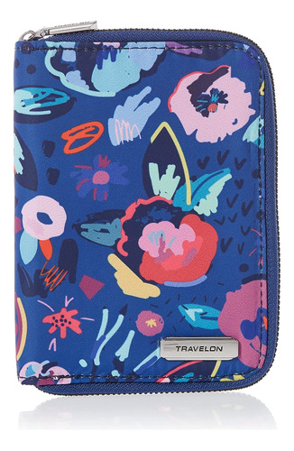 Cartera Travelon Con Cremallera Para Pasaporte Diseño Floral