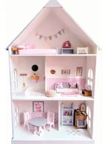 Comprar Casita De Muñecas Pintada Y Decorada Con Muebles
