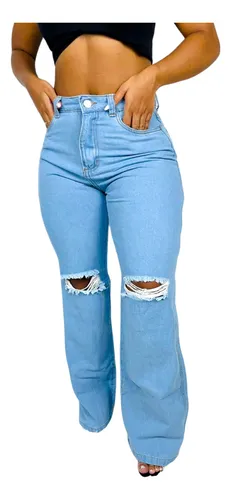Cal a Flare Rasgada Plus Size MercadoLivre