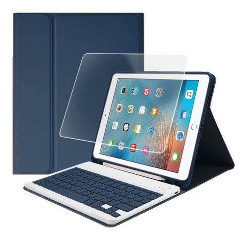 Funda Smart Case Teclado Magnético + Vidrio Para iPad 9 10.2