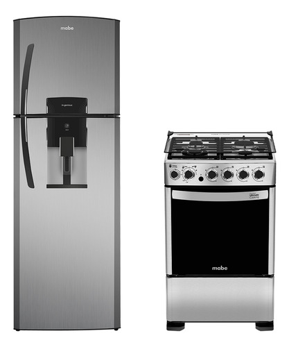 Kit Refrigerador No Frost 300l Brutos+cocina A Gas 55cm Mabe