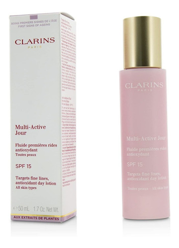 Loción de día antisignos Clarins Multi-active Jour SPF15, 50 ml