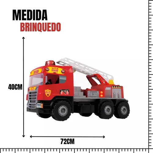 Caminhão Brinquedo Bombeiro Fire c/ Som E Luz - Magic Toys no Shoptime