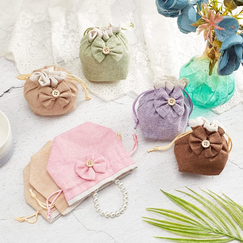 Bolsa De Regalo Con Cordón, 7 Bolsas De Regalo Con Lazo, Reu