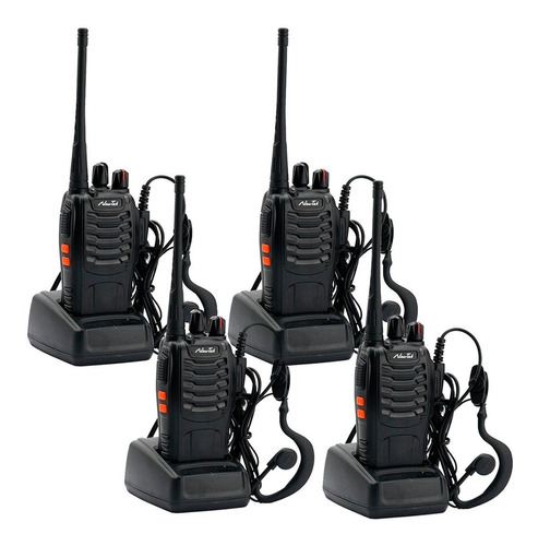 Walkie-talkie Baofeng BF-888S Walkie-talkie de frequência UHF de 4 rádios - preto 100V/240V